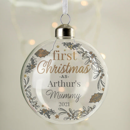 Personalised First Christmas As... Glass Bauble