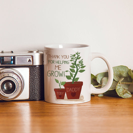 Personalised Thank You For Helping Me Grow Mug - Myhappymoments.co.uk