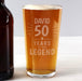 Personalised 50th Birthday Pint Glass - Legend