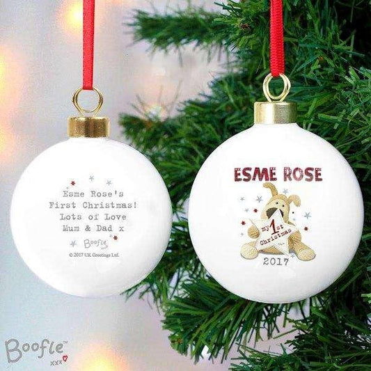 Personalised Boofle My 1st Christmas Bauble - Myhappymoments.co.uk