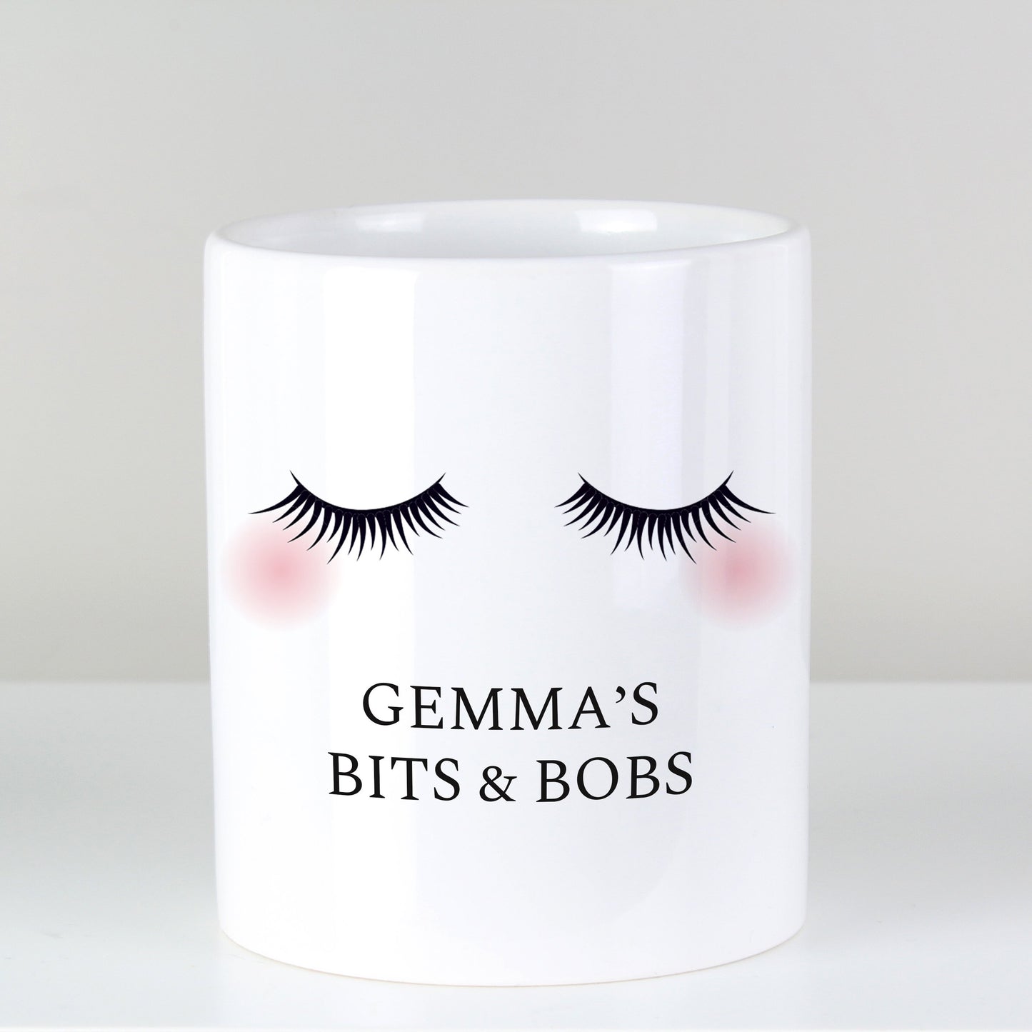 Personalised Eyelashes Ceramic Storage Pot