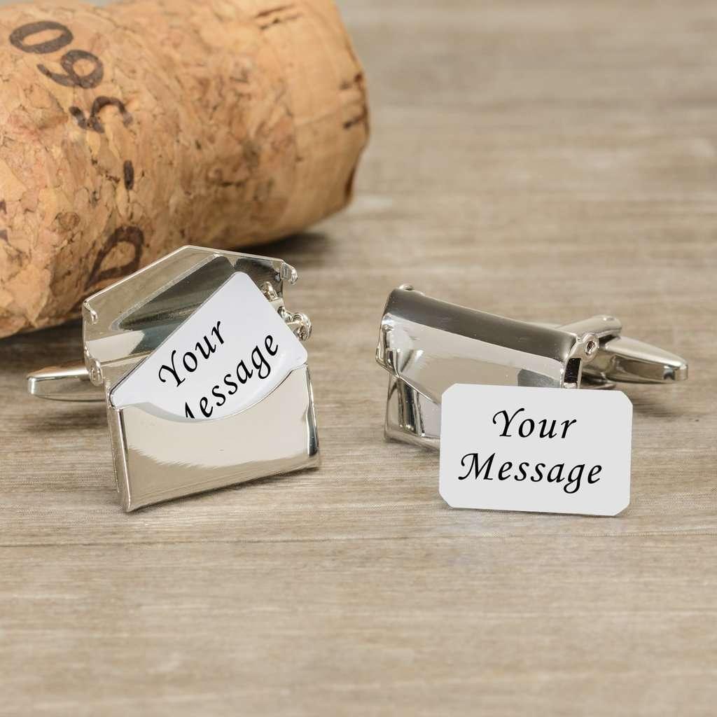 Personalised Envelope Cufflinks With Message Card - Myhappymoments.co.uk