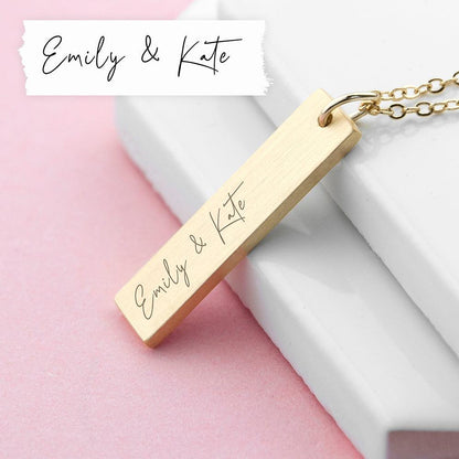 Personalised Real Handwriting Bar Necklace