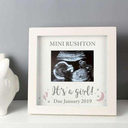 Personalised It's A Girl Baby Scan Photo Frame 4 x 3 - Myhappymoments.co.uk