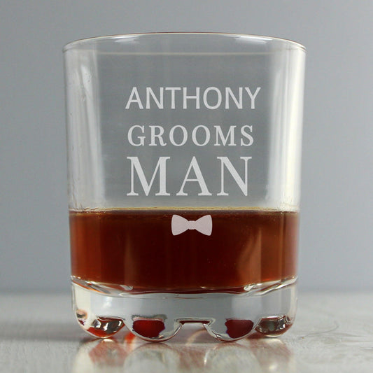 Personalised Groomsman Glass Tumbler