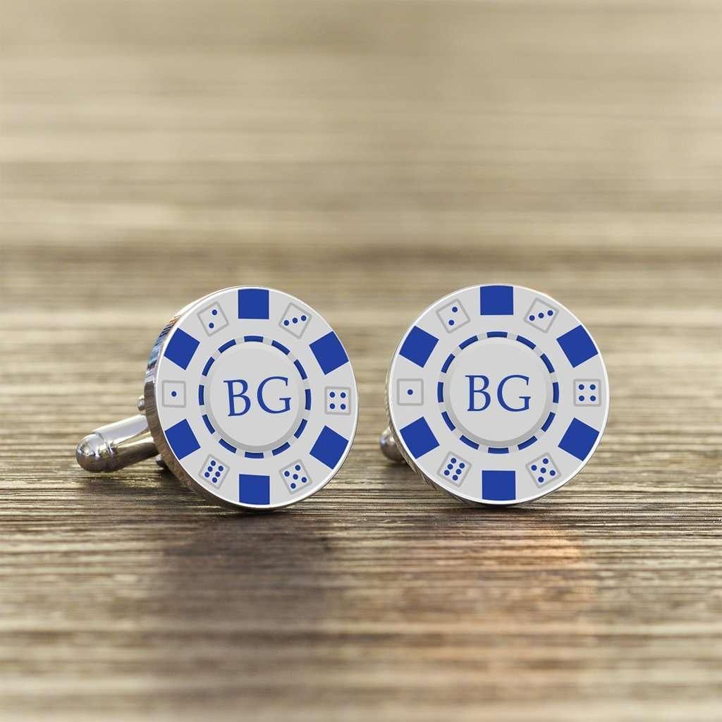 Personalised Poker Chip Cufflinks - Myhappymoments.co.uk