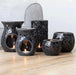 Black Crackle Glass Pillar Oil Burner