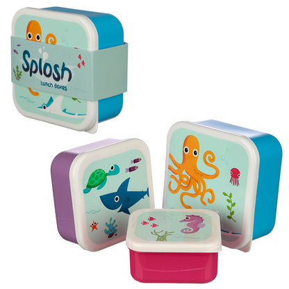 Sealife Design Plastic Lunch Boxes Set of 3 - Myhappymoments.co.uk