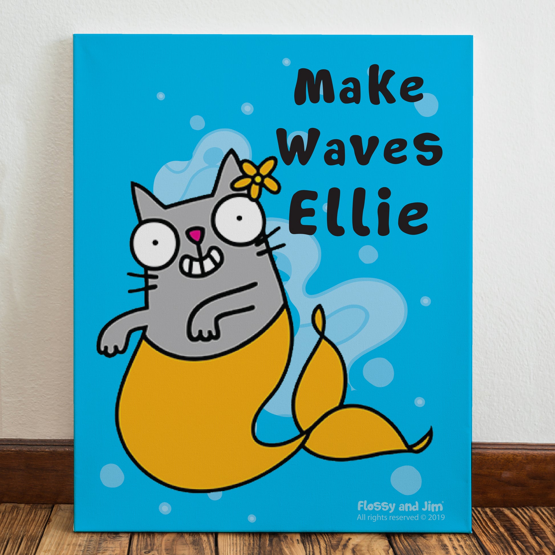 Personalised Purrmaid Canvas