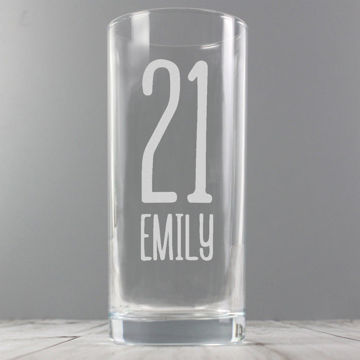 Personalised 21st Birthday Hi-Ball Glass