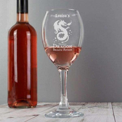 Personalised Dragon Breath Potion Wine Glass - Myhappymoments.co.uk