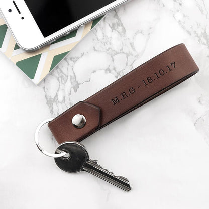 Personalised Leather Keyring