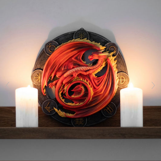 Beltane Dragon Resin Wall Plaque by Anne Stokes