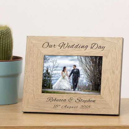 Personalised Our Wedding Day Photo Frame 6x4 - Myhappymoments.co.uk