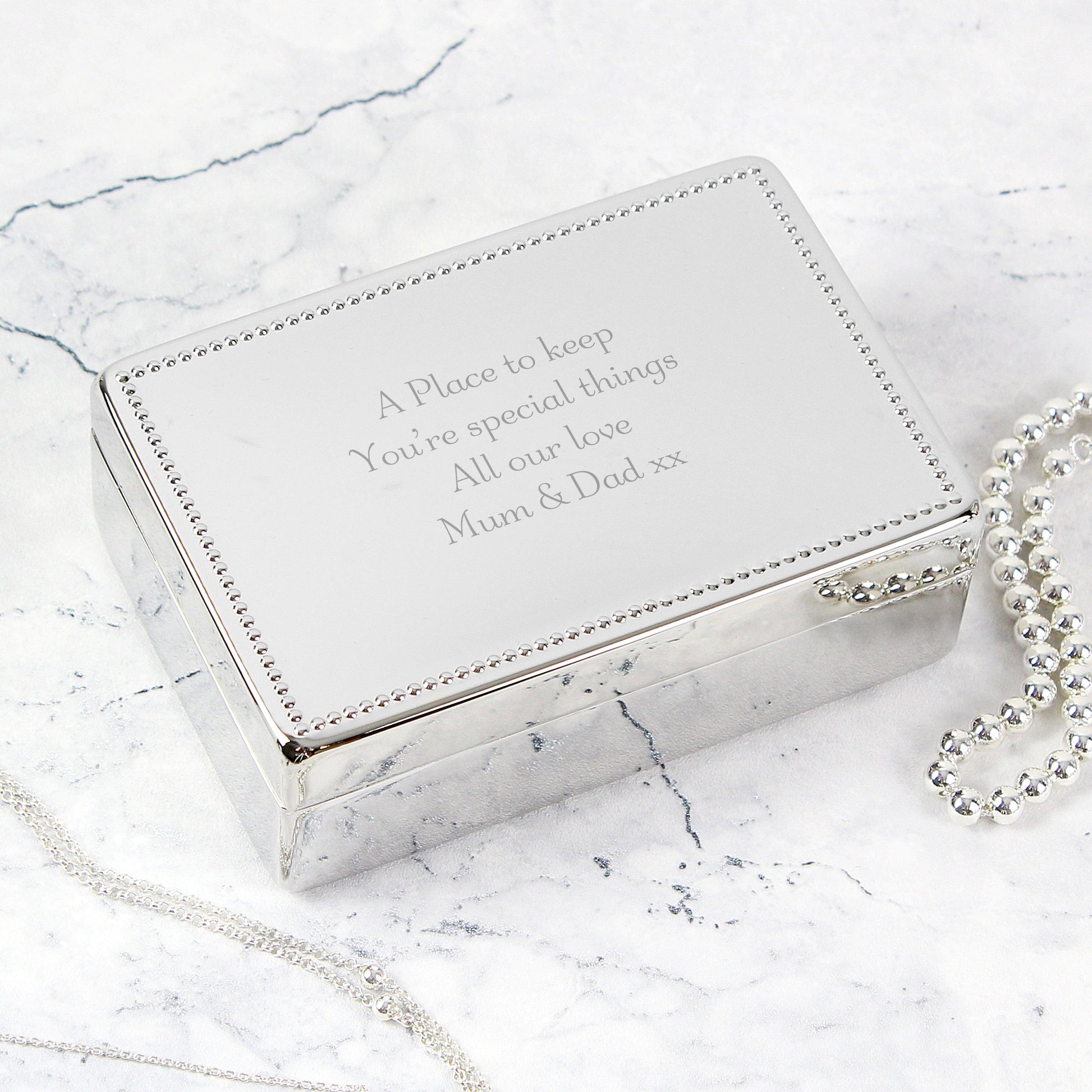 Personalised Any Message Rectangular Jewellery Box - Myhappymoments.co.uk