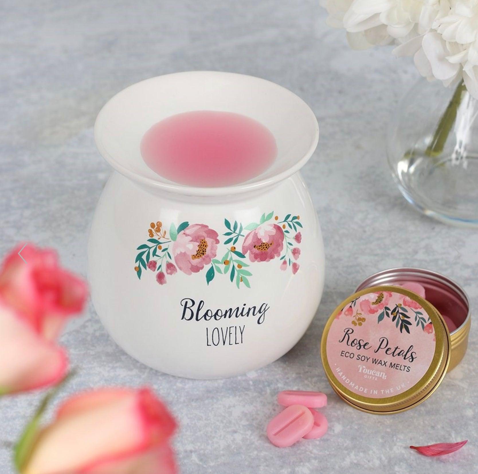 Large Blooming Lovely Wax Melt Burner Gift Set