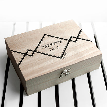 Gentlemen's Teas Personalised Wooden Tea Box