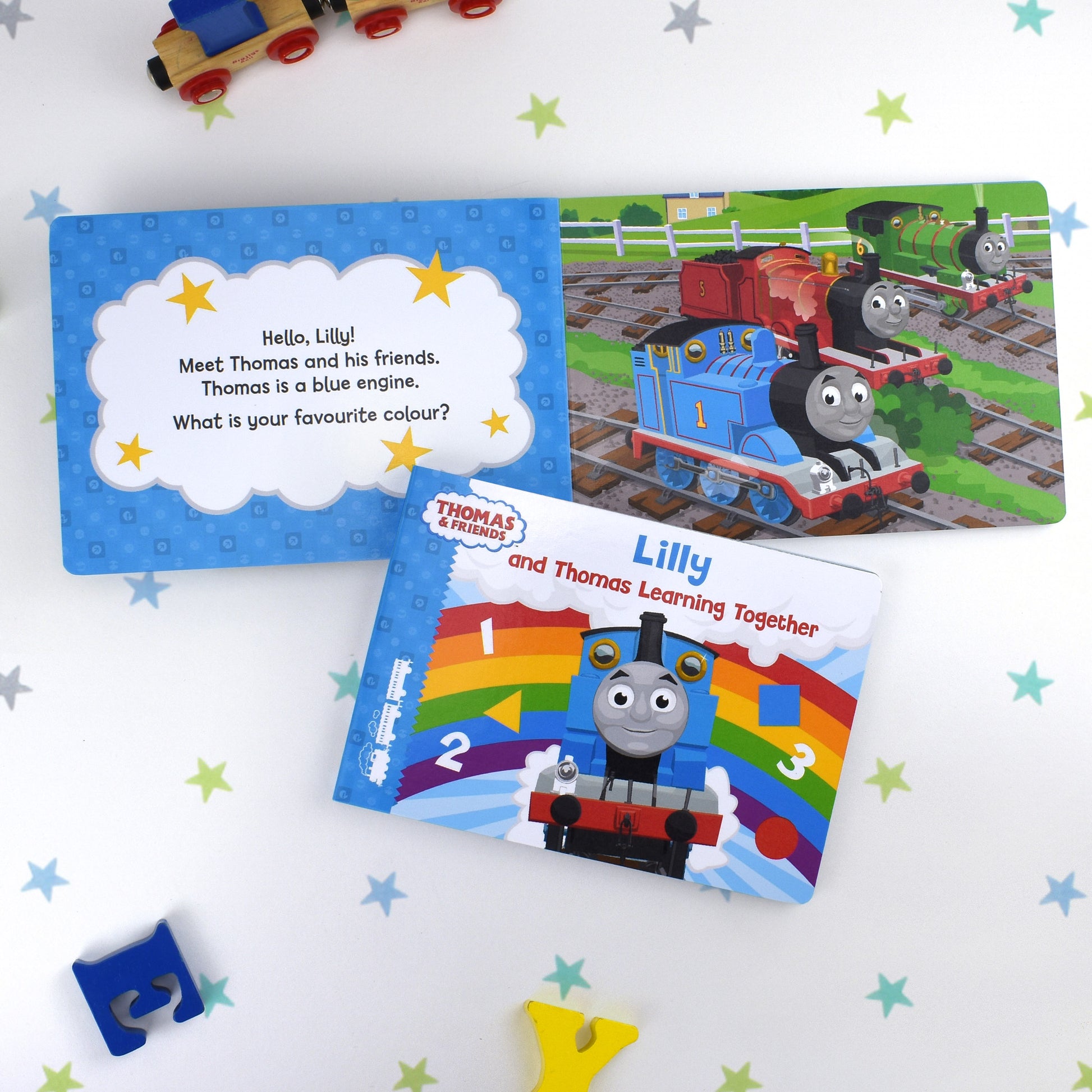 Personalised Me and Thomas Learning Together Board Book - Myhappymoments.co.uk