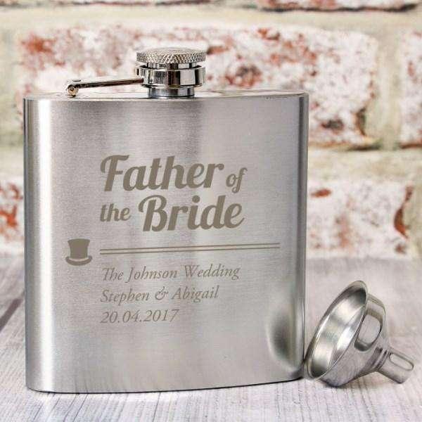 Personalised Father of the Bride Hip Flask - Myhappymoments.co.uk