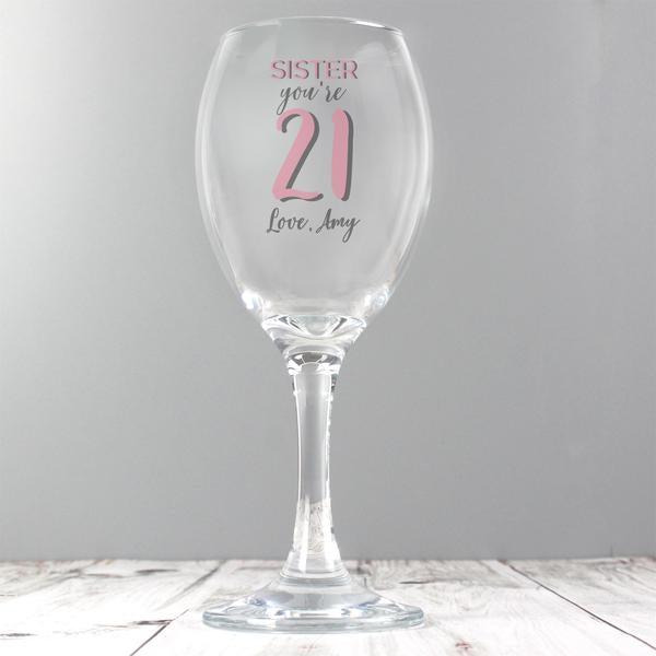 Personalised Birthday Age Wine Glass - Myhappymoments.co.uk