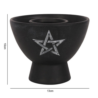 Black Pentagram Terracotta Smudge Stick Bowl