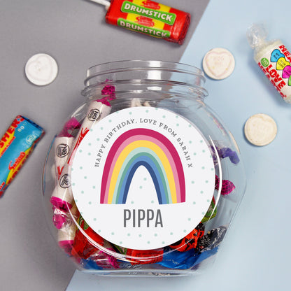 Personalised Rainbow Sweet Jar