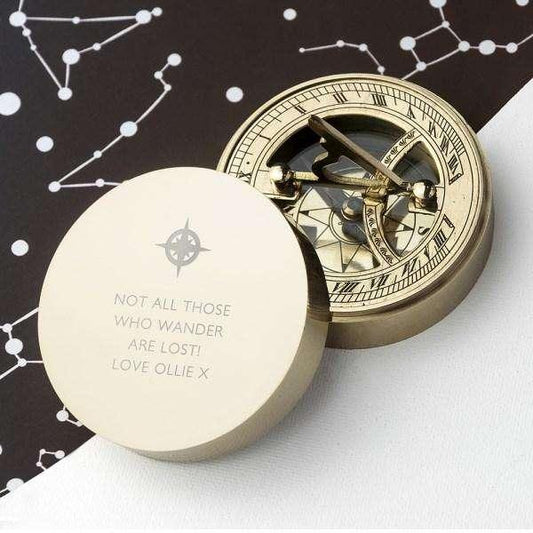 Engraved Iconic Adventurer's Sundial Compass - Myhappymoments.co.uk