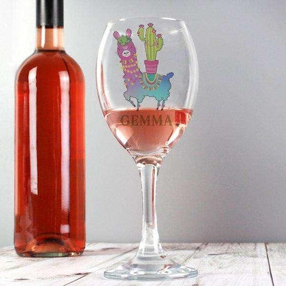 Personalised Llama Wine Glass - Myhappymoments.co.uk