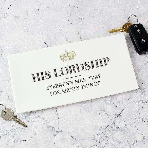 Personalised His Lordship Ceramic Tray - Myhappymoments.co.uk