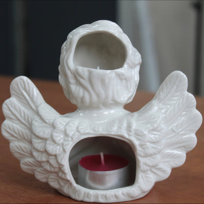 Angel Praying Oil Burner - White