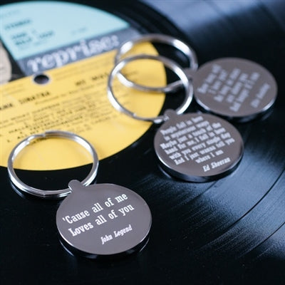 Personalised Favourite Song Lyric Keyring - Myhappymoments.co.uk