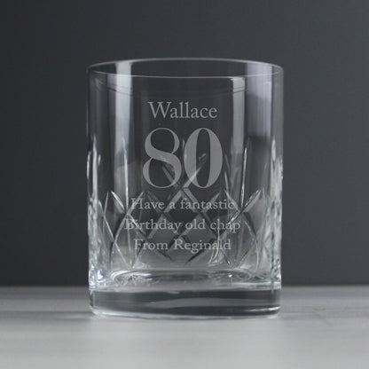 Personalised Birthday Cut Crystal Whisky Tumbler Glass - Free UK Delivery - Myhappymoments.co.uk