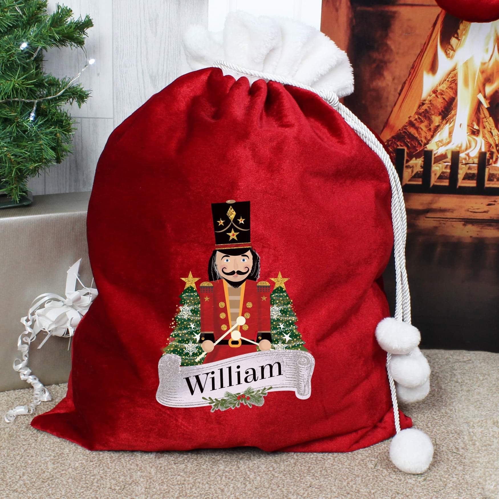 Personalised Red Nutcracker Christmas Sack