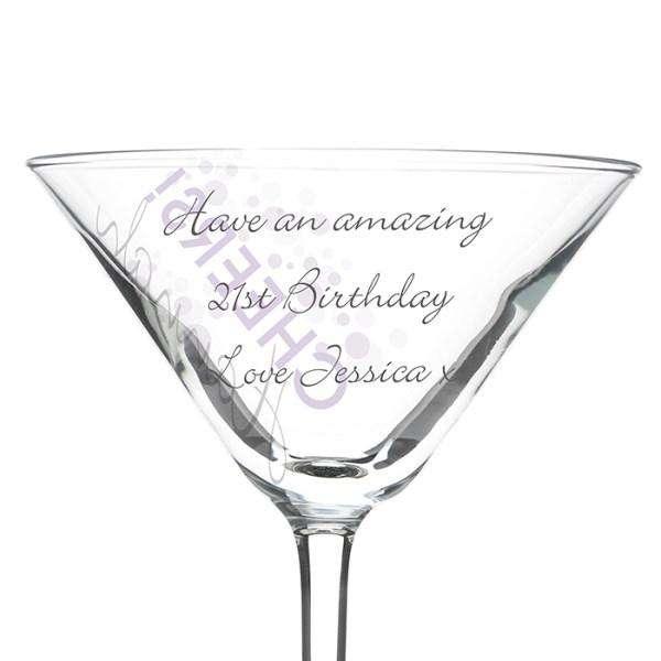 Personalised Cheers Celebration Cocktail Glass - Myhappymoments.co.uk