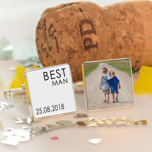 Personalised Wedding Party Photo Cufflinks - Myhappymoments.co.uk