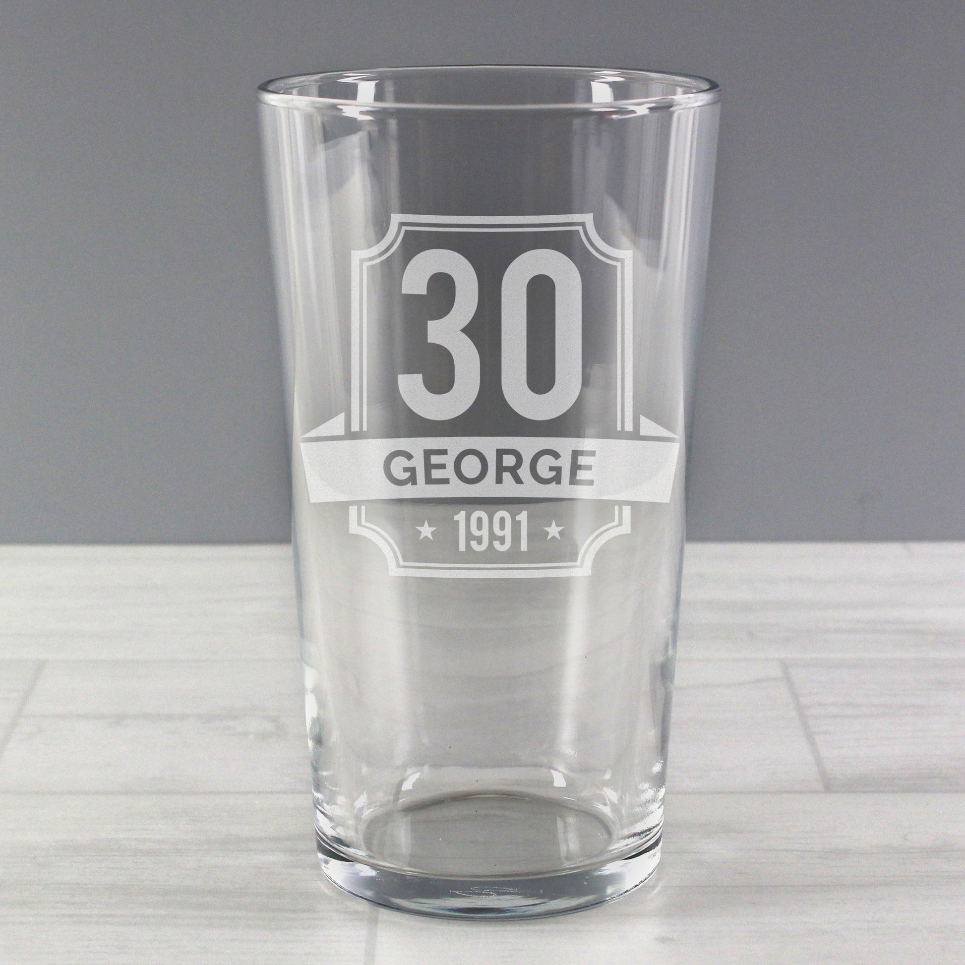 Personalised Birthday Age Pint Glass