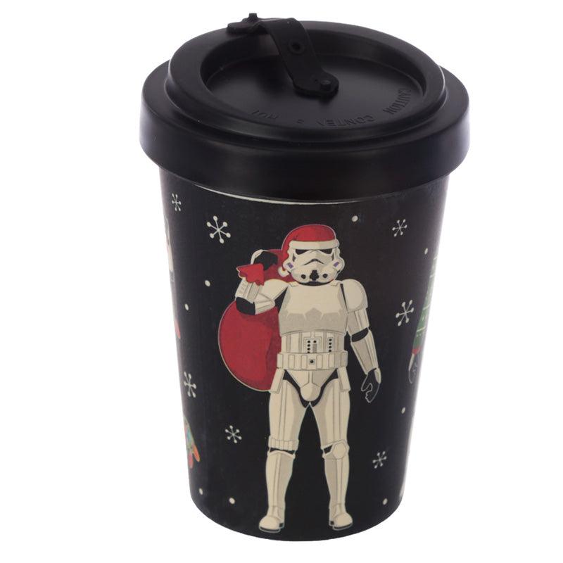 The Original Stormtrooper Christmas Black Reusable Screw Top Bamboo Composite Travel Mug