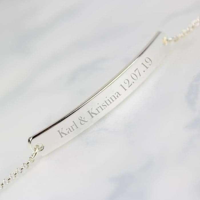 Personalised Silver Tone Identity Bracelet - Myhappymoments.co.uk