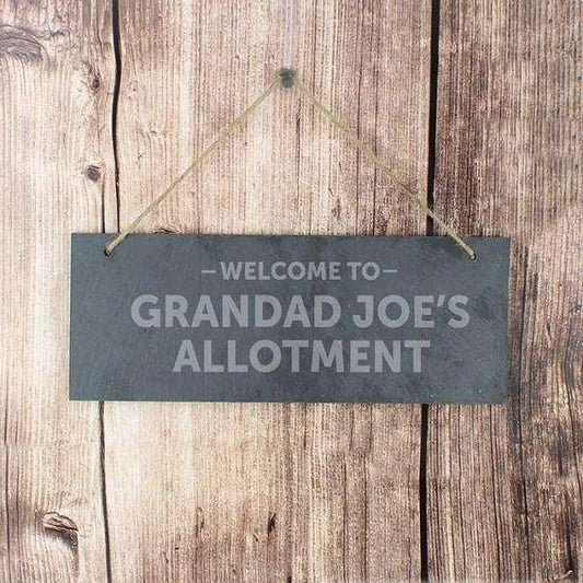 Personalised Welcome To... Hanging Slate Plaque - Myhappymoments.co.uk