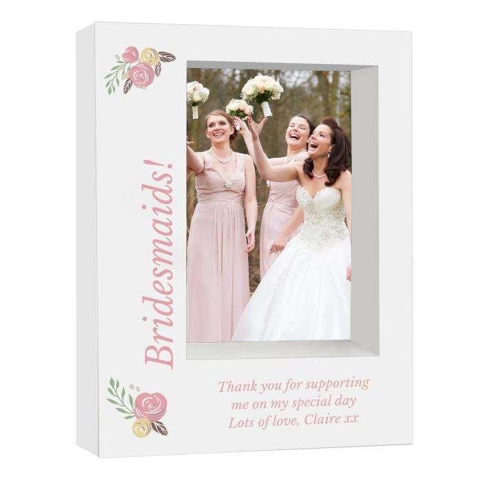 Personalised Floral Bouquet 5x7 Box Photo Frame - Myhappymoments.co.uk