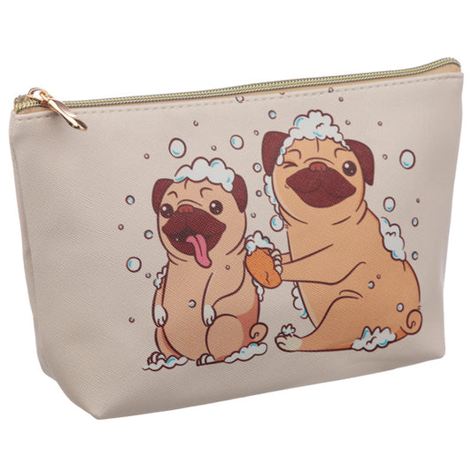 Mopps Pug Medium PVC Toiletry Make Up Wash Bag