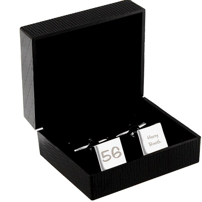 Personalised Birthday Age Square Cufflinks - Myhappymoments.co.uk