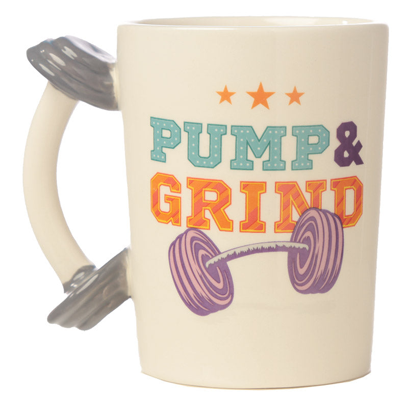 Pump & Grind Dumbell Shaped Handle Mug - Myhappymoments.co.uk