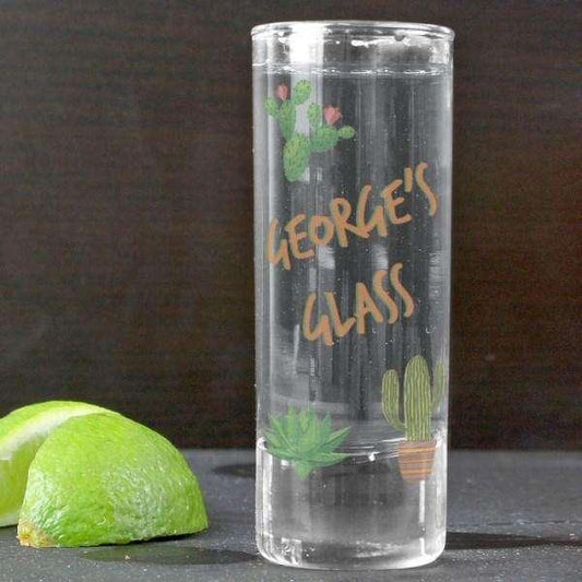 Personalised Cactus Shot Glass - Myhappymoments.co.uk