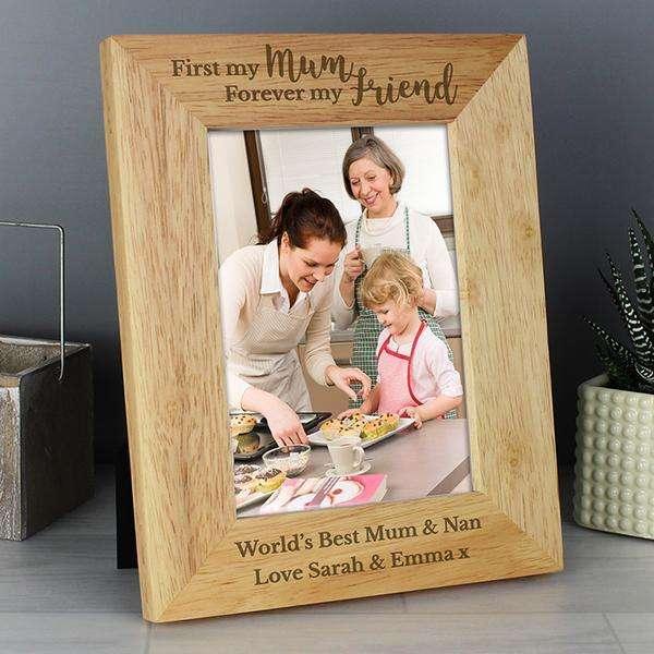 Personalised First My Mum Forever My Friend 5x7 Wooden Photo Frame - Myhappymoments.co.uk