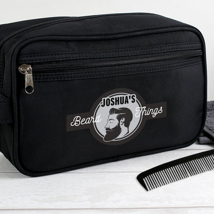 Personalised Beard Things Black Vanity Bag