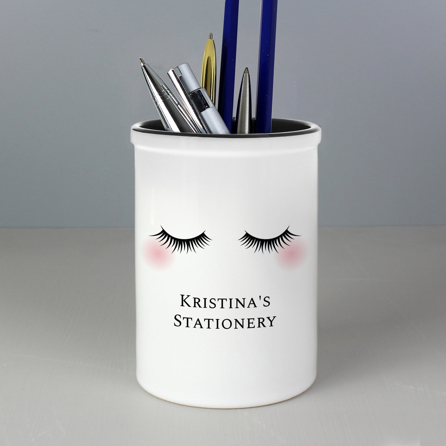 Personalised Eyelashes Ceramic Storage Pot