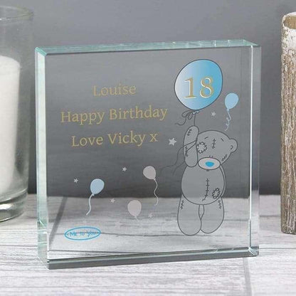 Personalised Me To You Balloon Birthday Large Crystal Token - Myhappymoments.co.uk