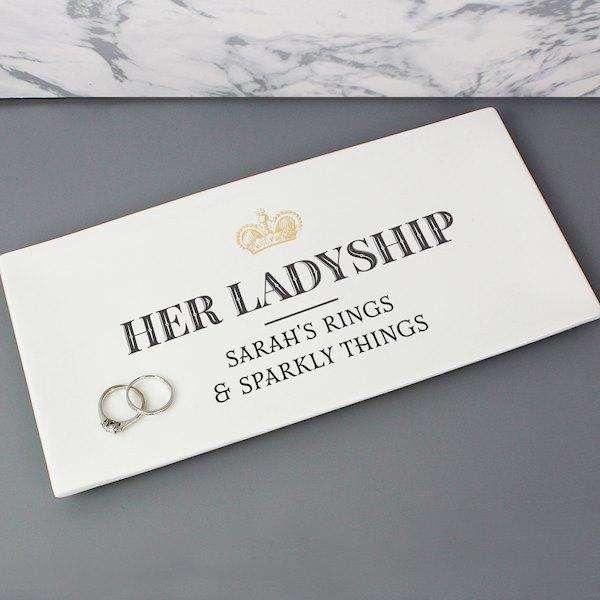 Personalised Her Ladyship Ceramic Trinket Tray - Myhappymoments.co.uk