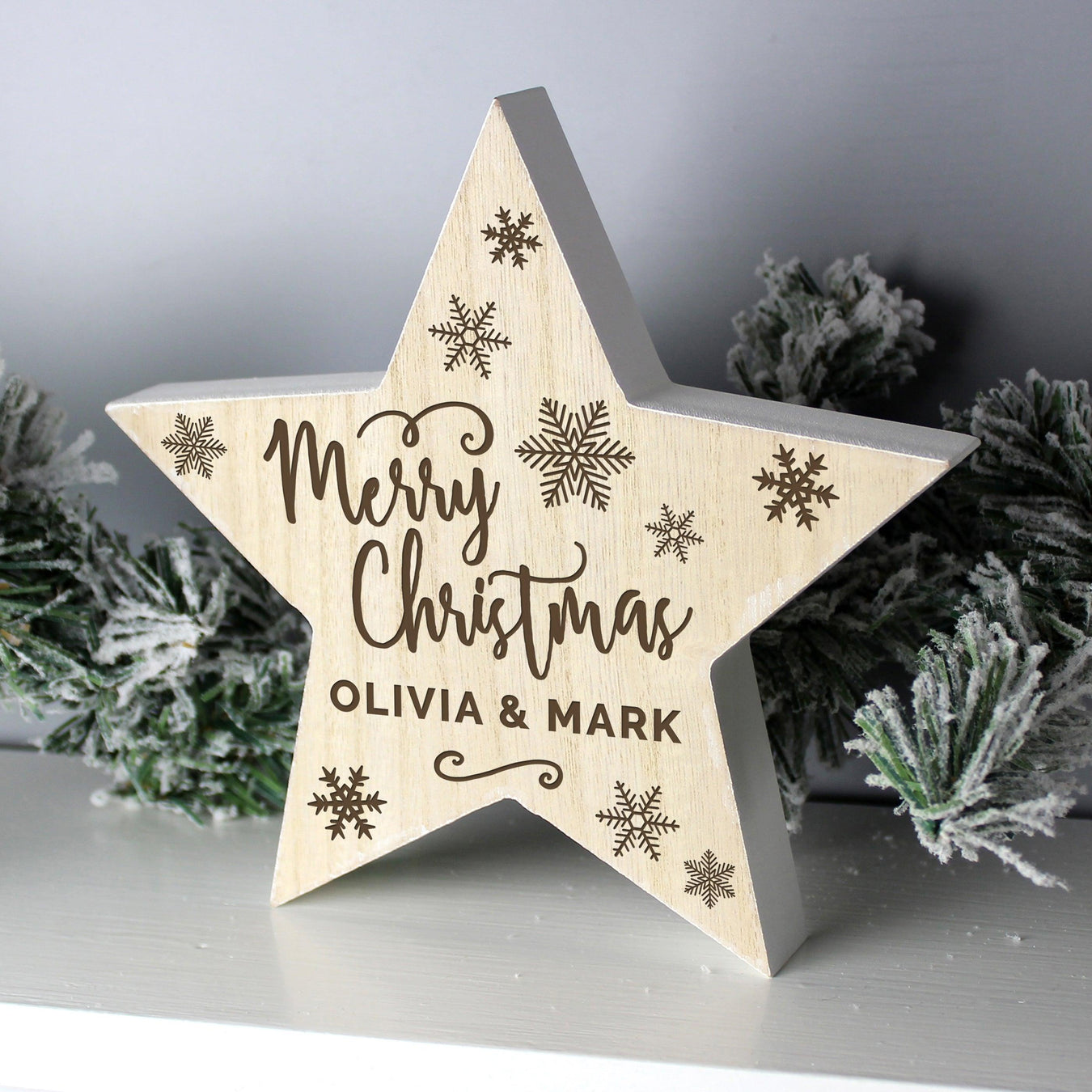 Personalised Rustic Wooden Star Decorations